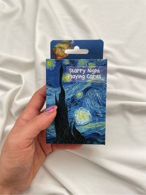 Dükkan Design Van Gogh Yıldızlı Gece Temalı 54 Parça Iskambil Oyun Kartı Dayanıklı Materyal