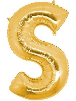 Kidspartim S Harf Altın Folyo Balon 40 Inc 100 cm