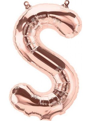 Kidspartim S Harfi Rose Gold Folyo Balon 34 Inç 80 cm