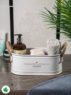Lin Metal Ip Kulplu Baton Metal Banyo Düzenleyici, Banyo Organizeri (For Beautiful Bathrooms Organizer Baskı) LN1207
