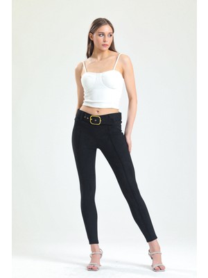 Sense Kemerli Dar Paça Süet Tayt| TYT32569