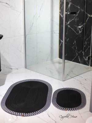 Tekno Trust Orta (6 - 12 Mm) 2'li Jüt, Hasır Banyo Paspas Takımı, Yıkanabilir Paspas Takımı, Hediyelik Ev Eşyas