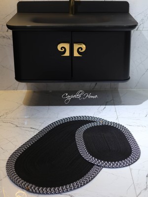Tekno Trust Orta (6 - 12 Mm) 2'li Jüt, Hasır Banyo Paspas Takımı, Yıkanabilir Paspas Takımı, Hediyelik Ev Eşyas