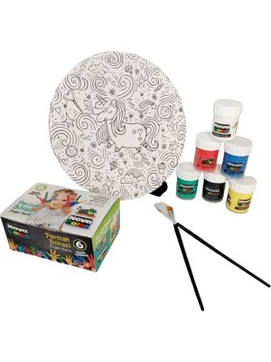Glanart Sanata Başlangıç  Çocuklar Için Parmak Boyası Ayaklı Mandala Boyama Seti