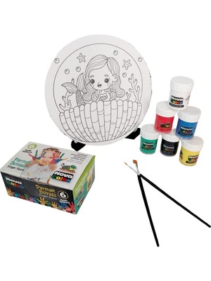 Glanart Sanata Başlangıç  Çocuklar Için Parmak Boyası Ayaklı Mandala Boyama Seti