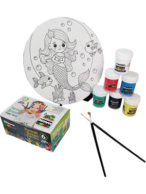 Glanart Sanata Başlangıç  Çocuklar Için Parmak Boyası Ayaklı Mandala Boyama Seti