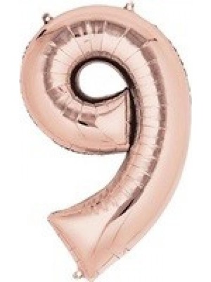 Kidspartim 9 Rakam Rose Gold Folyo Balon 72 cm