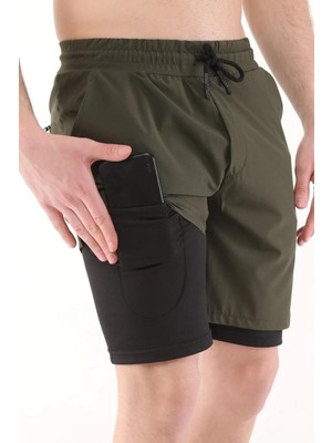Genius Store Erkek Running Hızlı Kuruma Micropoly Antrenman Halısaha Fitness Kısa Taytlı Outdoor Şort