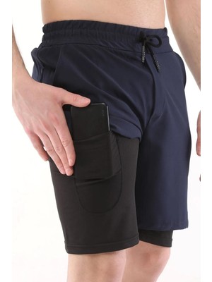 Genius Store Erkek Running Hızlı Kuruma Micropoly Antrenman Halısaha Fitness Kısa Taytlı Outdoor Şort