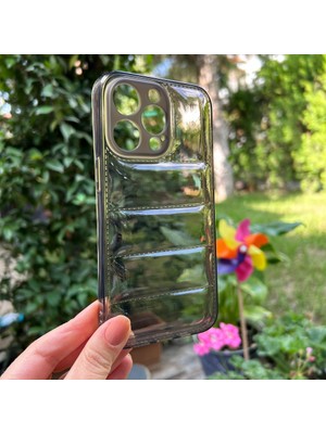 Bumudur Aksesuar iPhone 14 Pro Max Siyah Şeffaf Dalgalı Silikon kılıf