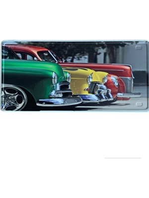 Universal Dekoratif Nostalji Araba Resim Plaka ( 29  cm  14  cm  )