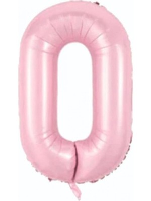 Kidspartim 0 Rakam Açık Pembe Folyo Balon 80  cm