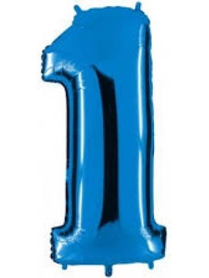 Kidspartim 1 Rakam Mavi Folyo Balon 40 Inç 100  cm