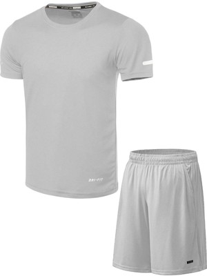 Ghassy Co. Erkek 2'li Set Nem Emici Koşu Egzersiz Şort T-Shirt Takım
