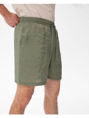 Ayma Active Erkek Haki Modal Şort - Hafif ve Serin, Bel Lastikli Bağcıklı, Yan Cepli, Nefes Alan Günlük Şort