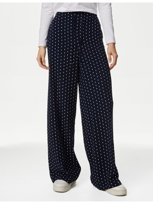 Marks & Spencer Puantiye Desenli Wide Leg Pantolon