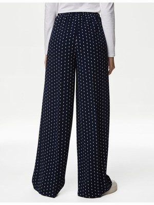 Marks & Spencer Puantiye Desenli Wide Leg Pantolon