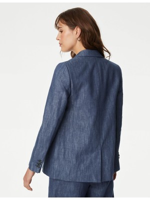 Marks & Spencer Relaxed Fit Keten Blazer Ceket