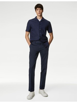 Marks & Spencer Saf Pamuklu Kısa Kollu Örme Gömlek