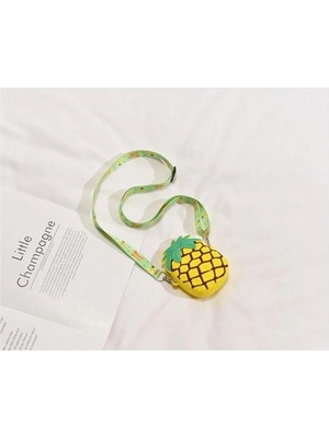 Hediye Vakti Ananas Tasarım Silikon Omuz Askılı Çanta