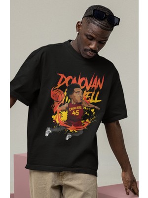 Fuddy Moda Unisex Donovan Mitchell Baskılı T-Shirt Erkek-Kadın Basketbol Temalı T-Shirt