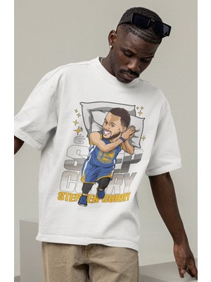 Fuddy Moda Unisex Stephen Curry Baskılı T-Shirt Erkek-Kadın Basketbol Temalı T-Shirt