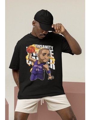 Fuddy Moda Unisex Vince Carter Baskılı T-Shirt Erkek-Kadın Basketbol Temalı T-Shirt