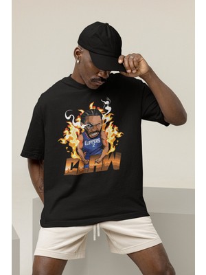 Fuddy Moda Unisex Kawhi Leonard Baskılı T-Shirt Erkek-Kadın Basketbol Temalı T-Shirt