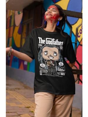 Fuddy Moda The Godfather Yazılı Tshirt Unisex Godfather Film Baskılı T-Shirt