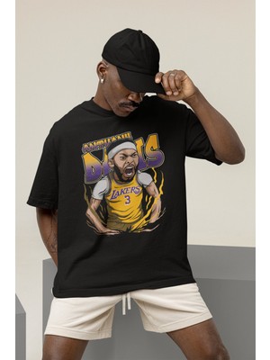 Fuddy Moda Unisex Anthony Davis Baskılı T-Shirt Erkek-Kadın Basketbol Temalı T-Shirt