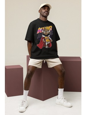 Fuddy Moda Unisex Lebron James Baskılı T-Shirt Erkek-Kadın Basketbol Temalı T-Shirt