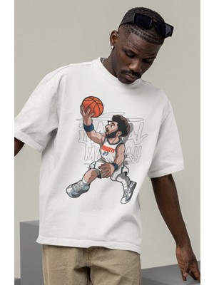 Fuddy Moda Unisex Jamal Murray Baskılı T-Shirt Erkek-Kadın Basketbol Temalı T-Shirt