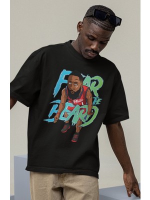 Fuddy Moda Unisex James Harden Baskılı T-Shirt Erkek-Kadın Basketbol Temalı T-Shirt