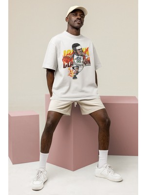 Fuddy Moda Unisex Jordan Clarkson Baskılı T-Shirt Erkek-Kadın Basketbol Temalı T-Shirt
