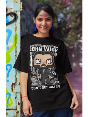 Fuddy Moda John Wick Yazılı Tshirt Unisex Mini John Wick Film Baskılı T-Shirt
