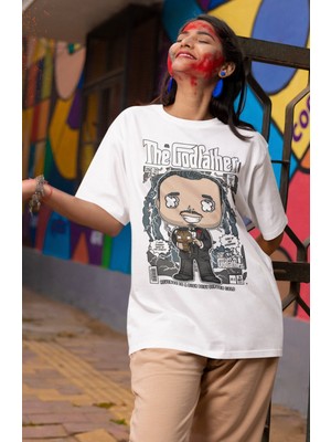 Fuddy Moda The Godfather Yazılı Tshirt Unisex Godfather Film Baskılı T-Shirt