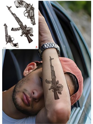 Bear & Pear AK47 Geçici Dövme Unisex Tattoo