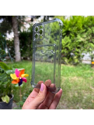 Bumudur Aksesuar Apple iPhone 12 Pro Siyah Şeffaf Köşe Korumalı Kartlıklı Silikon kılıf