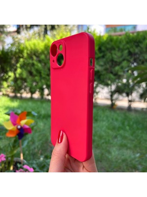 Bumudur Aksesuar Apple iPhone 14 Kırmızı Yumuşak Rubber Silikon Kılıf