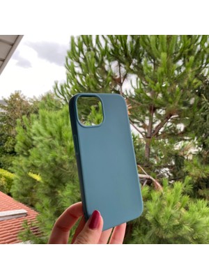Bumudur Aksesuar Apple iPhone 14 Koyu Yeşil Yumuşak Silikon Kılıf