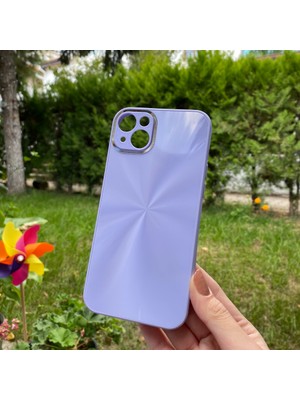 Bumudur Aksesuar Apple iPhone 14 Plus Mor Prizma Desenli Cam Görünümlü Kılıf