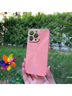 Bumudur Aksesuar Apple iPhone 13 Pro Pembe Prizma Desenli Cam Görünümlü Kılıf