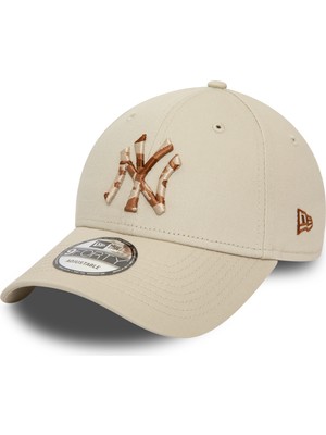 New Era New York Yankees Şapka Krem Batik Logo 60435193