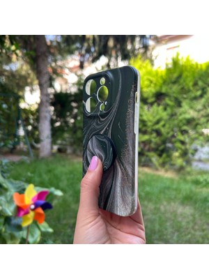 Bumudur Aksesuar Apple iPhone 14 Pro Yeşil  Mermer Görünümlü Kılıf