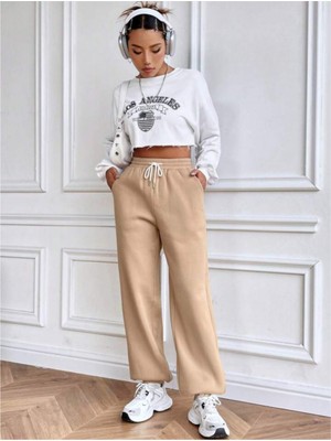 Superlife Kadın Kendinden Kıvırma Bol Eşofman