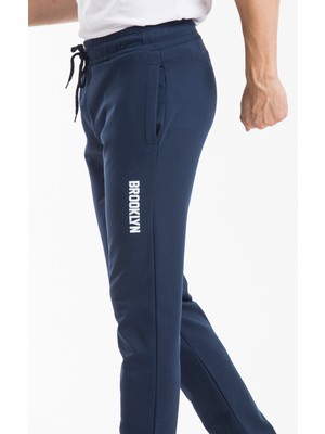 Superlife Erkek Regular/normal Kesim Lastik Belli  Brooklyn Şehir Baskılı Eşofman Altı 24EA205