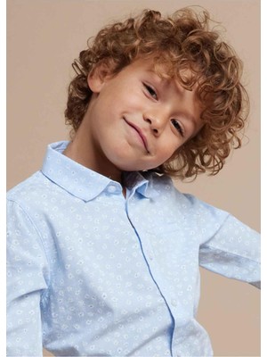 Mayoral Yazlık Erkek Uzun Kol Gömlek - Mavi