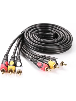 Koodmax - 3rca Erkek To 3 Rca Lale Tos Scart Kompozit Ses Video Av Kablosu - 3 Metre
