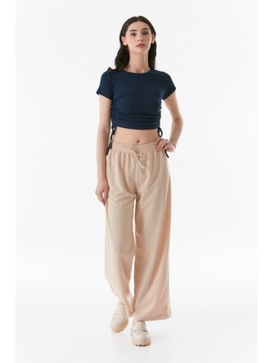 FullaModa Beli Lastikli Wide Leg Pantolon