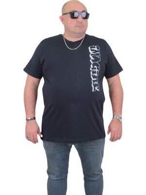 Starbattal Erkek Büyük Beden Sıfır Yaka T-Shirt Imagine 24126 Lacıvert